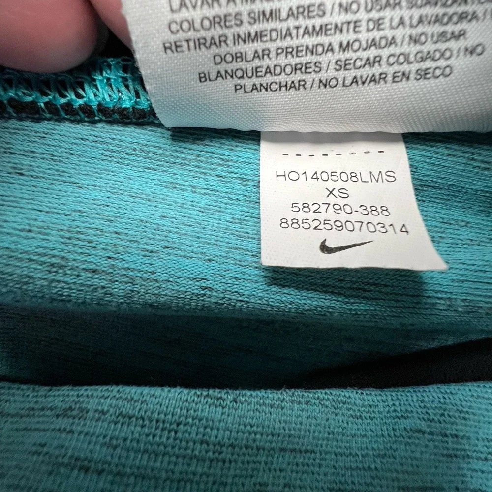 Nike Dri-Fit Leggings Women's Size XS Aqua Black Running Athletic Gym